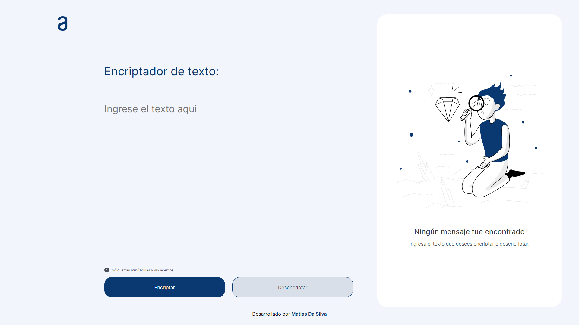 Imagen del proyecto: Encriptador de texto